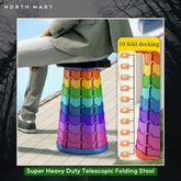 Super Heavy Duty Telescopic Folding Stool | Adjustable Portable Retractable Camping Chair