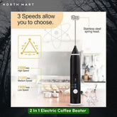 2 In 1 Electric Coffee Beater - Milk Frother And Egg Whisk - USB Electric Rechargeable Kitchen Tool For Versatile Mixing And Frothing