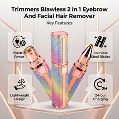 2-in-1 Eyebrow & Facial Hair Remover – Gentle, Precise & Rechargeable for Smooth, Clean Skin