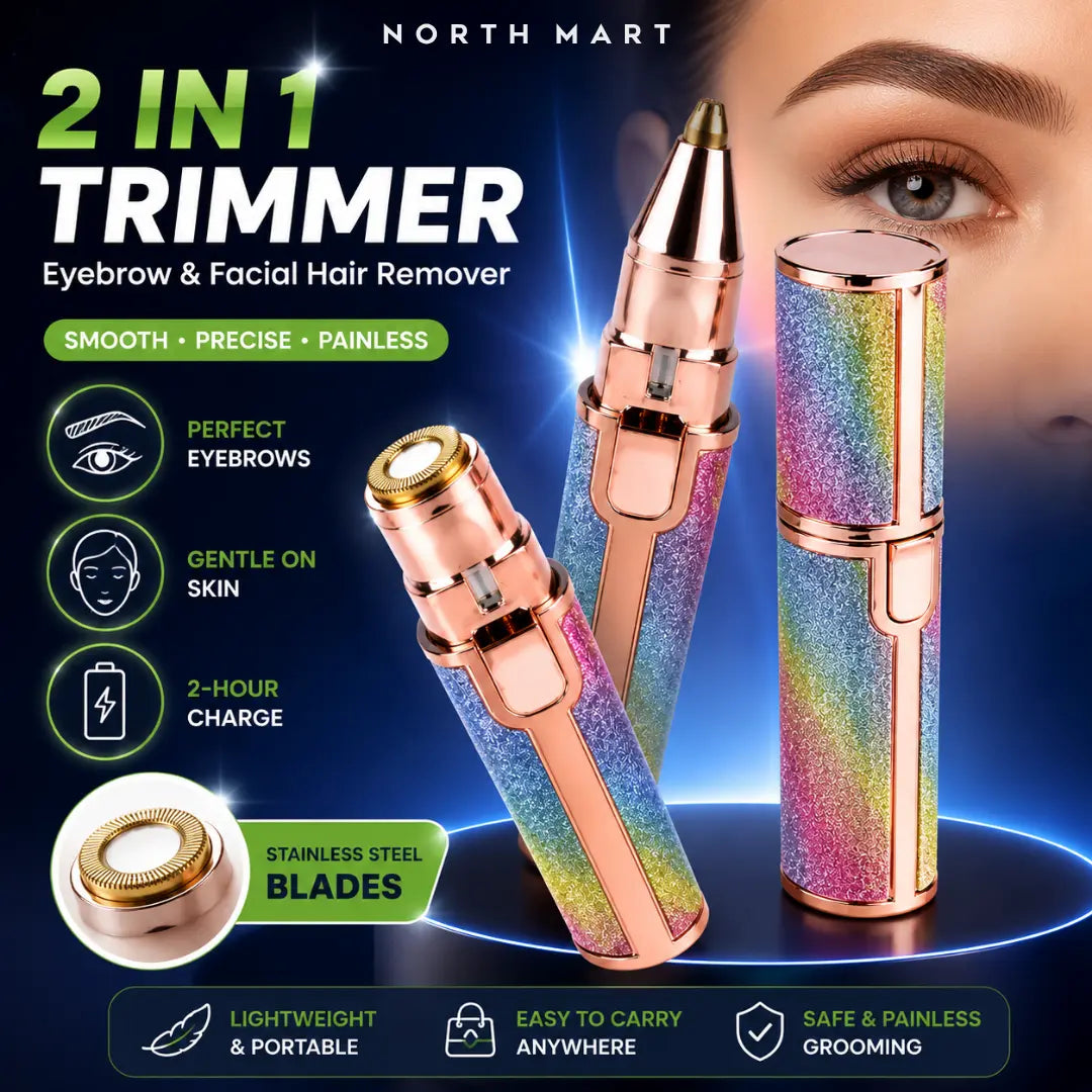 2-in-1 Eyebrow & Facial Hair Remover – Gentle, Precise & Rechargeable for Smooth, Clean Skin