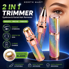 2-in-1 Eyebrow & Facial Hair Remover – Gentle, Precise & Rechargeable for Smooth, Clean Skin