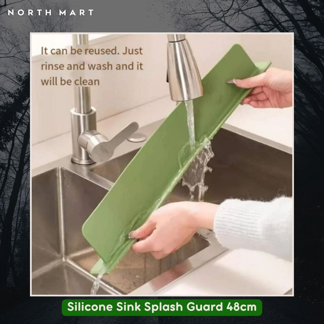 Silicone Sink Splash Guard 48cm – Kitchen Sink Water Splash Protector for Countertop